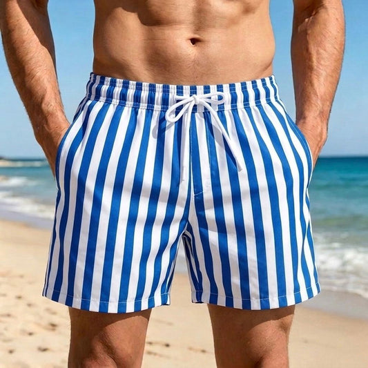 SCENE Stripe Swim Shorts – Blue
