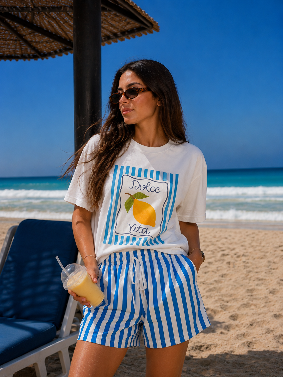 DOLCE VITA BLUE STRIPE SET