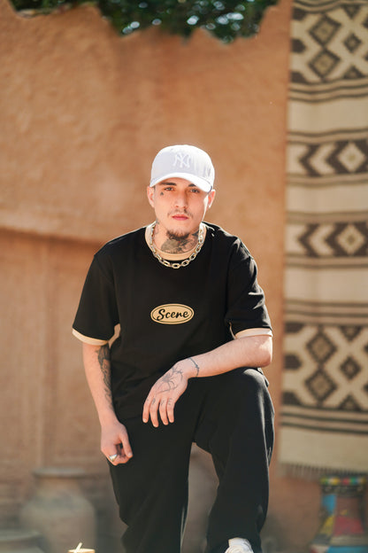 RINGER BOXY T-SHIRT BLACK