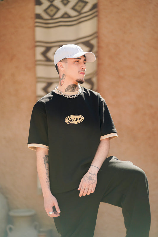 RINGER BOXY T-SHIRT BLACK