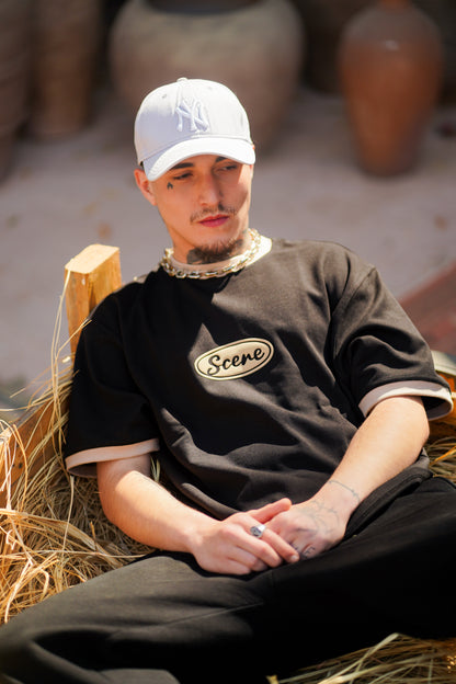 RINGER BOXY T-SHIRT BLACK