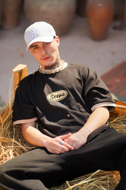 RINGER BOXY T-SHIRT BLACK