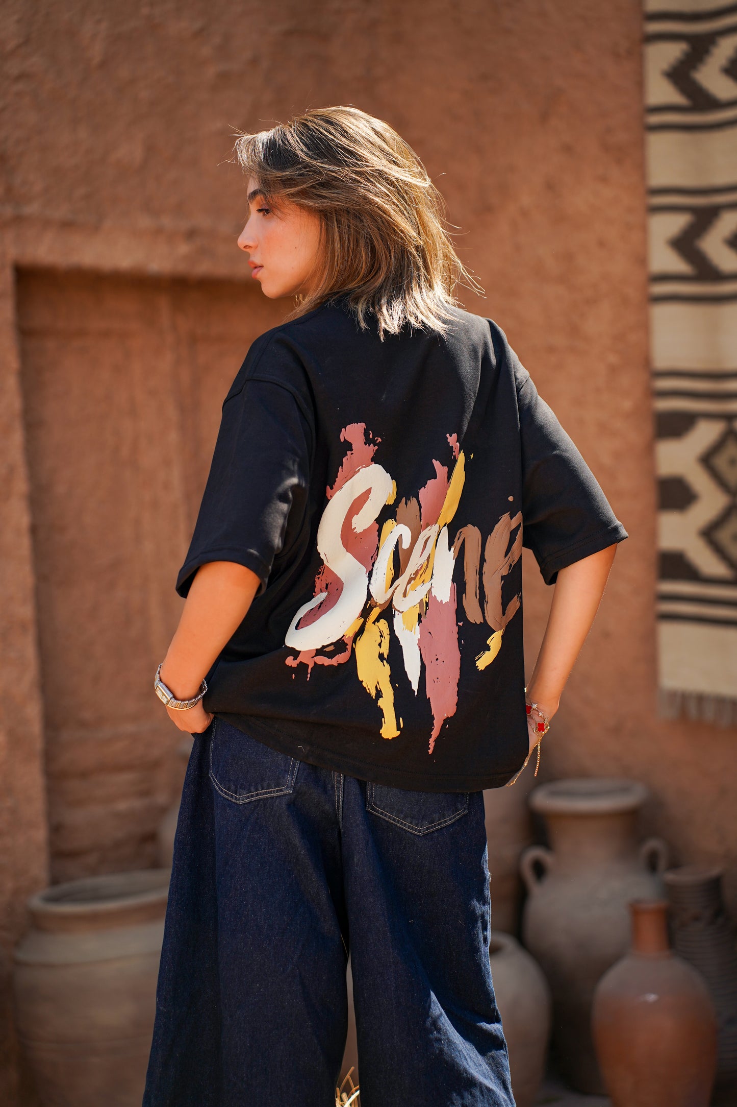 SCENE BOXY T-SHIRT BLACK