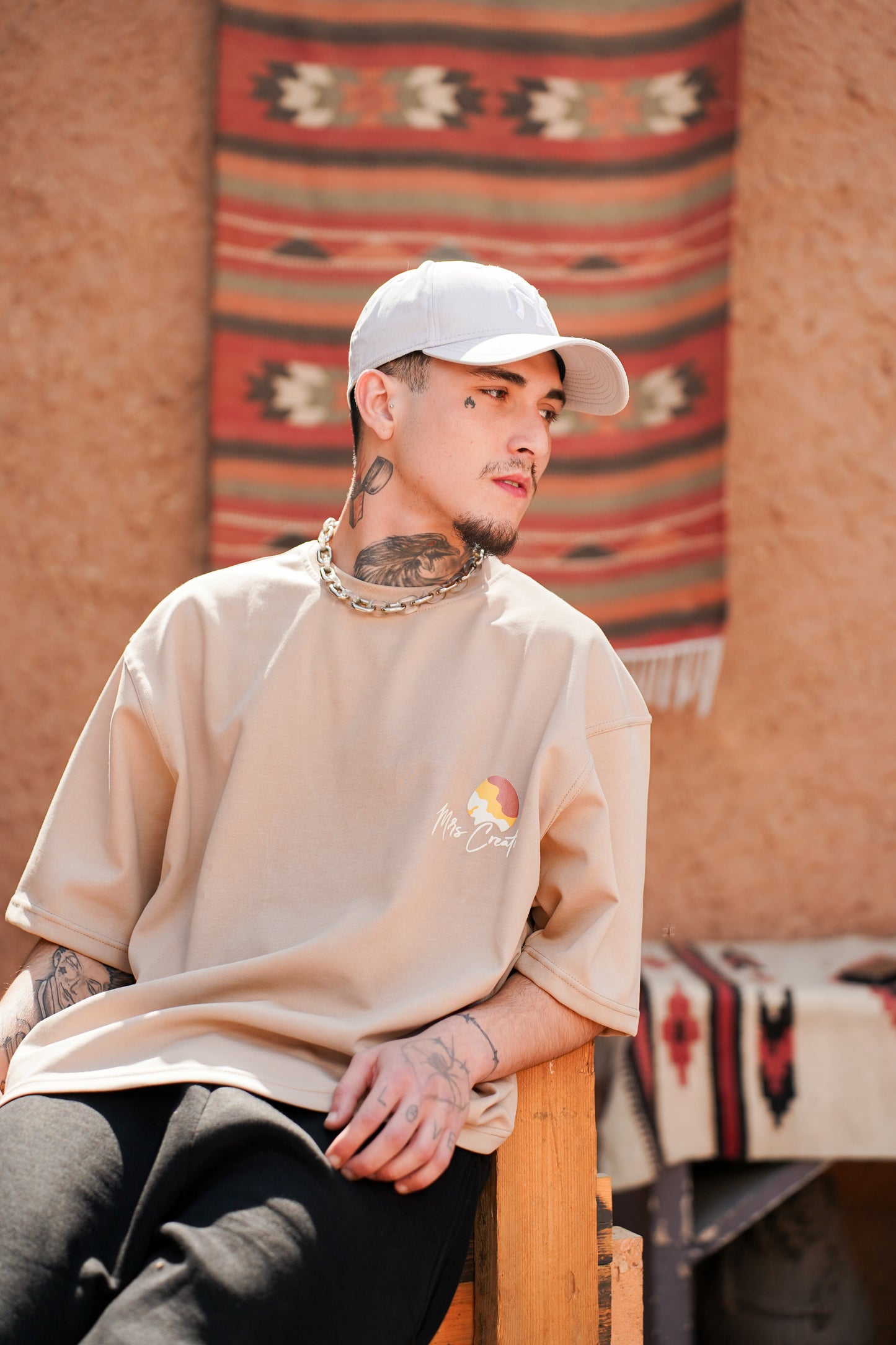SCENE BOXY T-SHIRT BEIGE