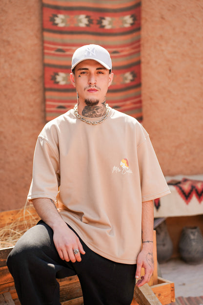 SCENE BOXY T-SHIRT BEIGE