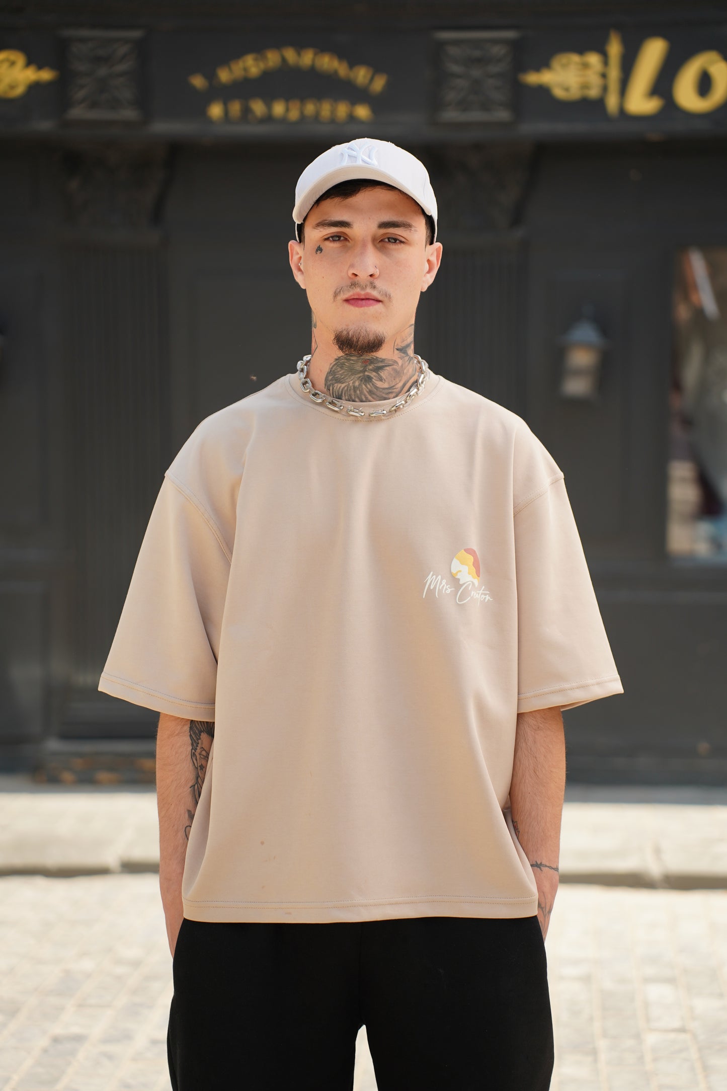 SCENE BOXY T-SHIRT BEIGE
