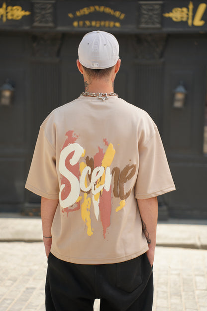 SCENE BOXY T-SHIRT BEIGE