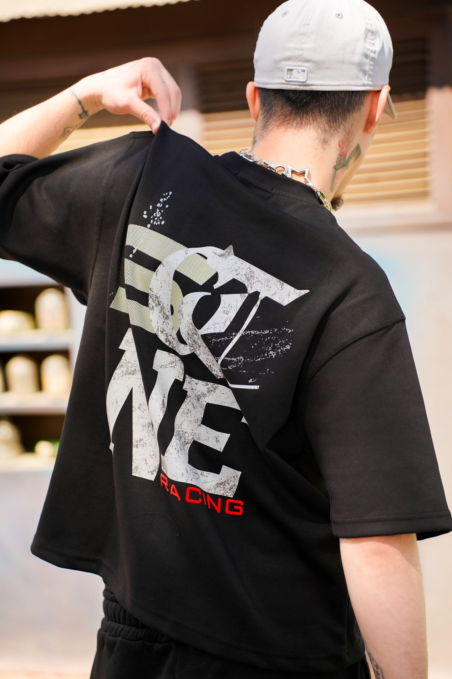 RACING BOXY T-SHIRT BLACK