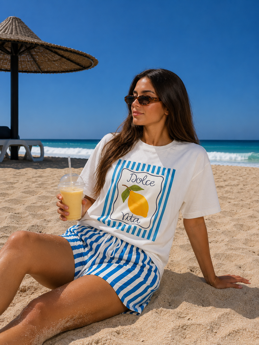 DOLCE VITA BLUE STRIPE SET