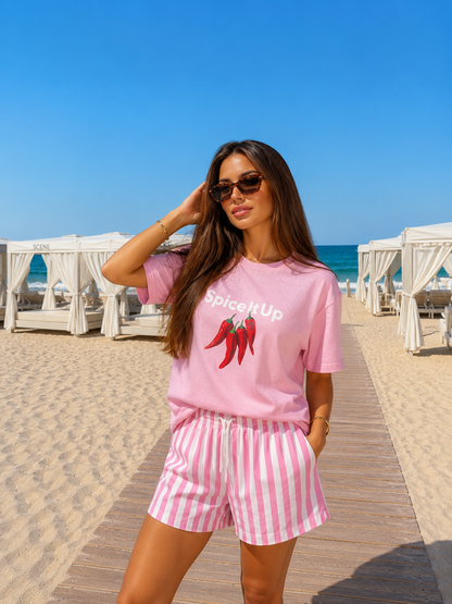 SPICE IT UP PINK STRIPE SET