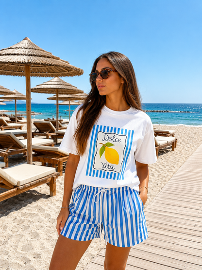 DOLCE VITA BLUE STRIPE SET