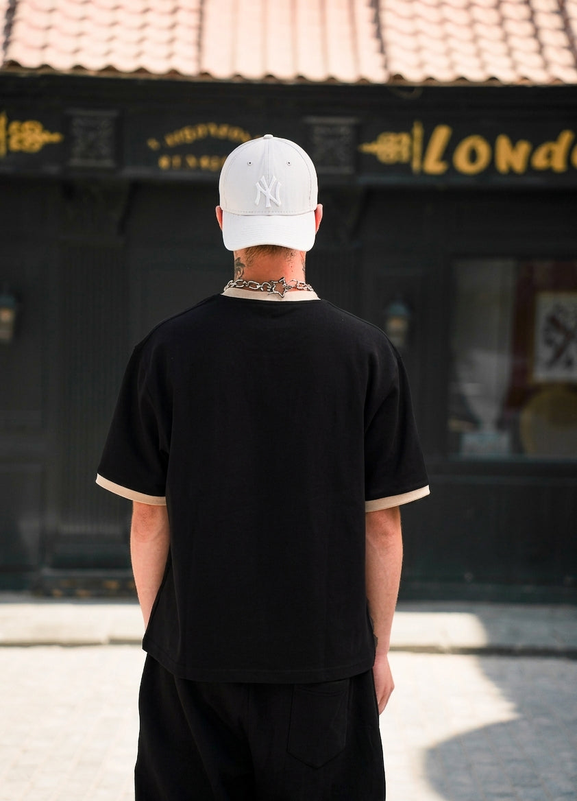 RINGER BOXY T-SHIRT BLACK